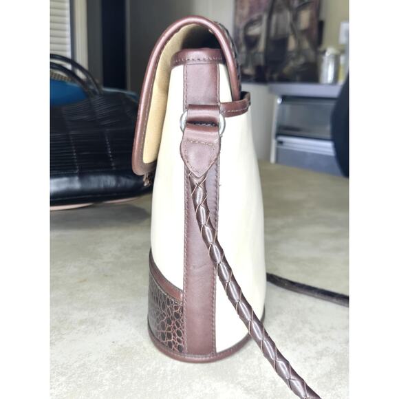 Vintage Brighton two tone brown croc and beige with heart tassel - Picture 4 of 10